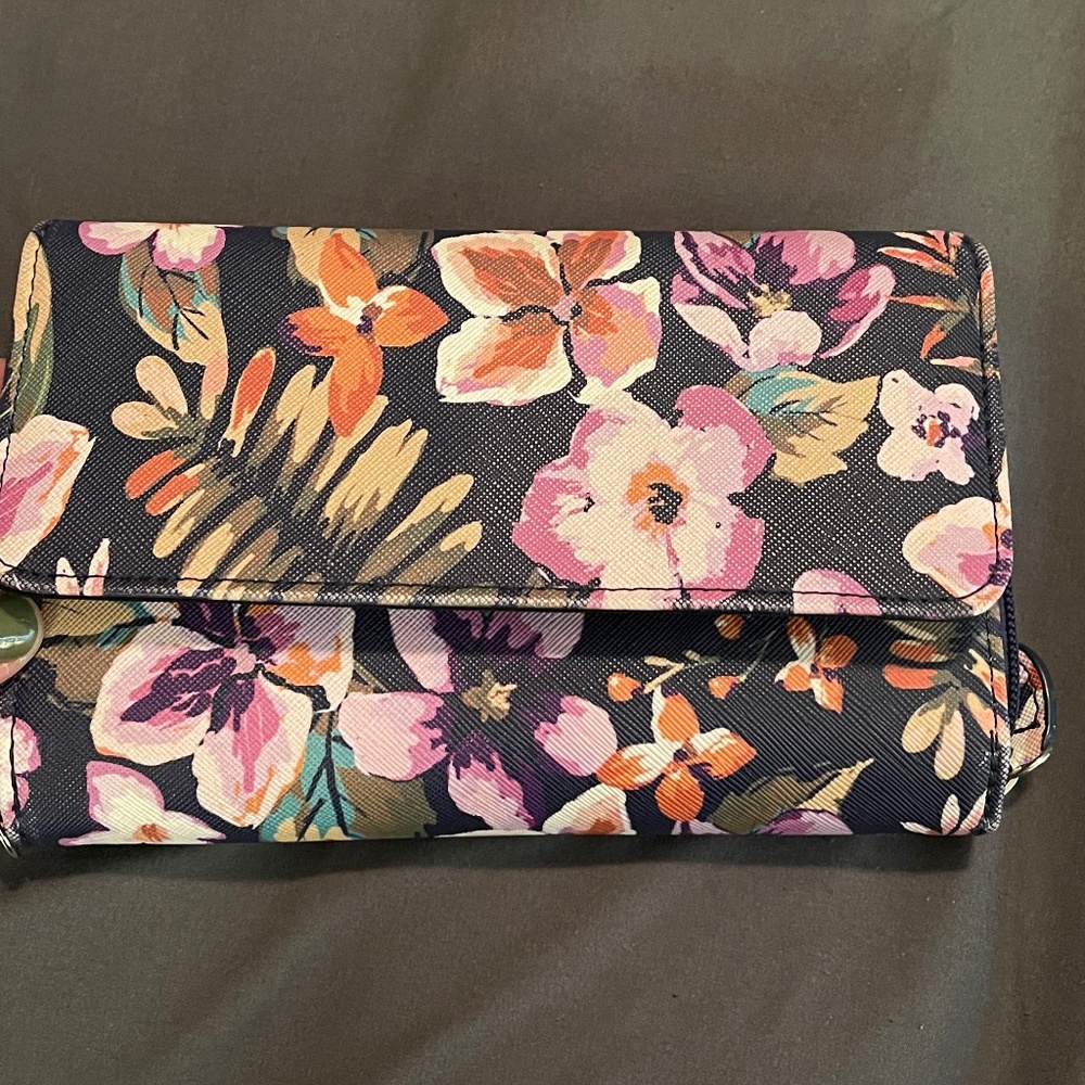 Multicolor floral wallet/wristlet